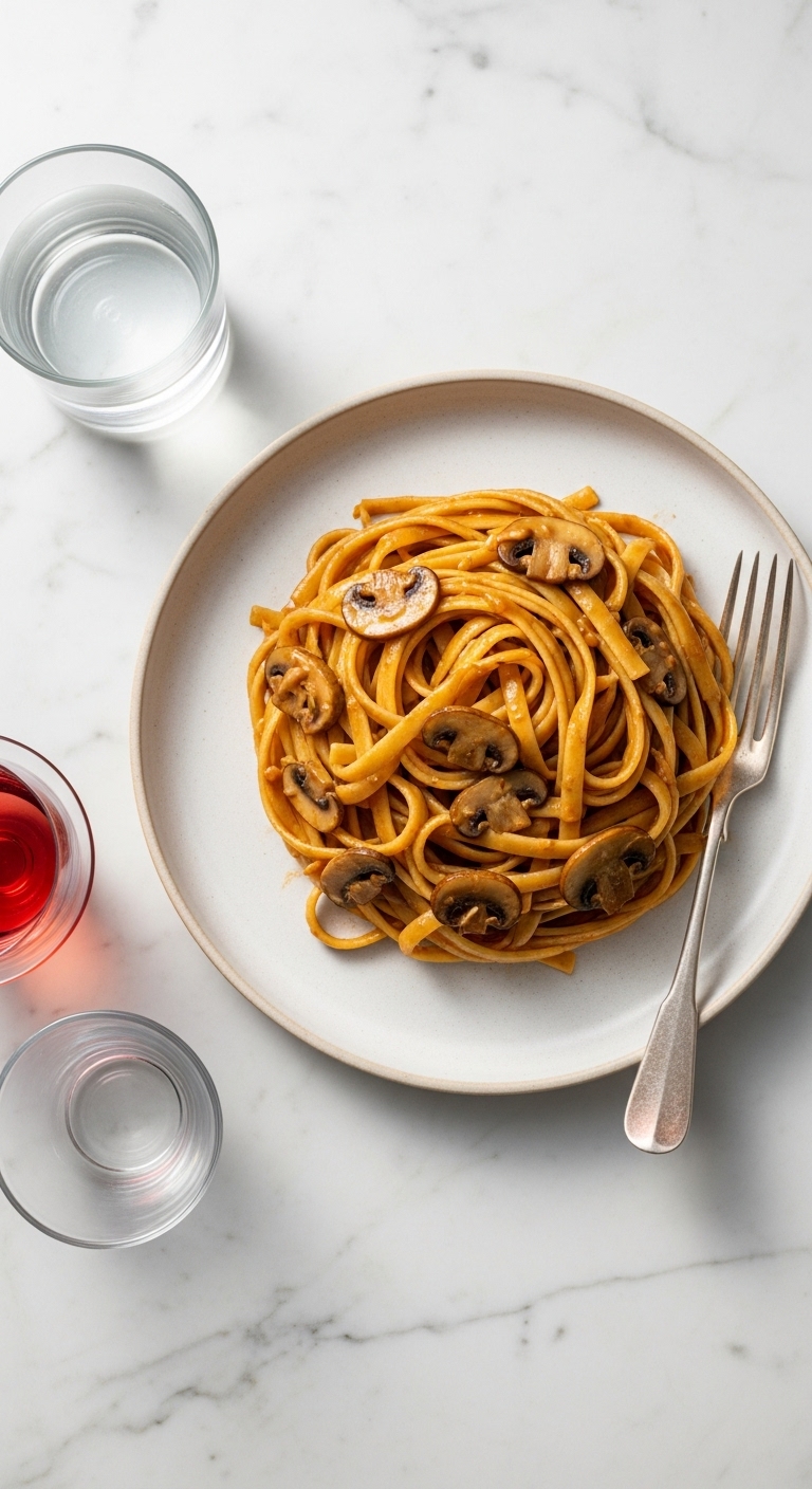 Mushroom Soy Butter Pasta