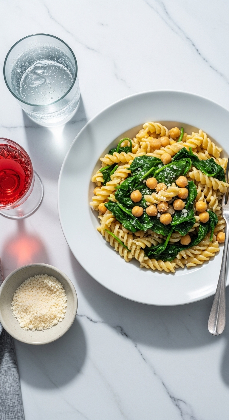 Chickpea & Spinach Pasta