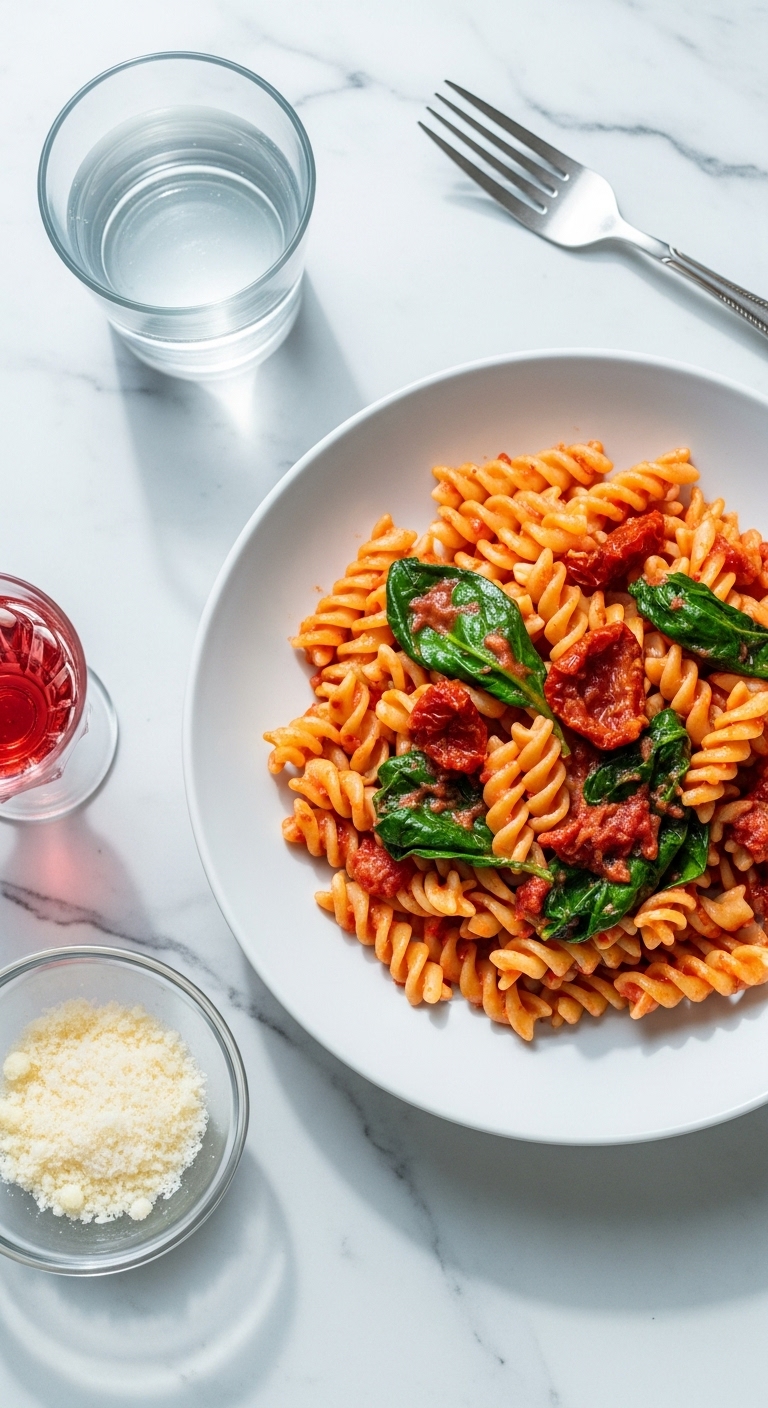 Sun-Dried Tomato & Spinach Pasta