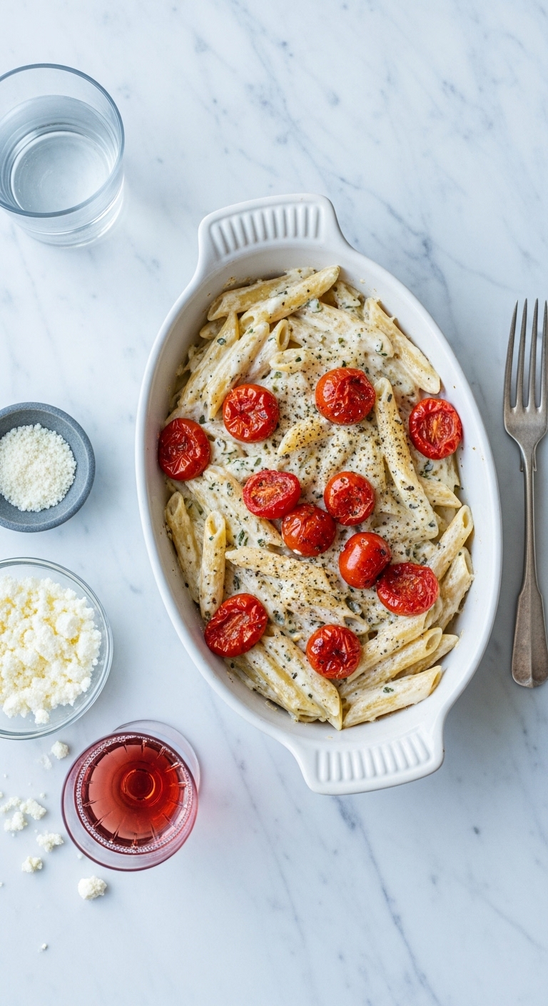 Cherry Tomato & Feta Pasta (Baked/Skillet)