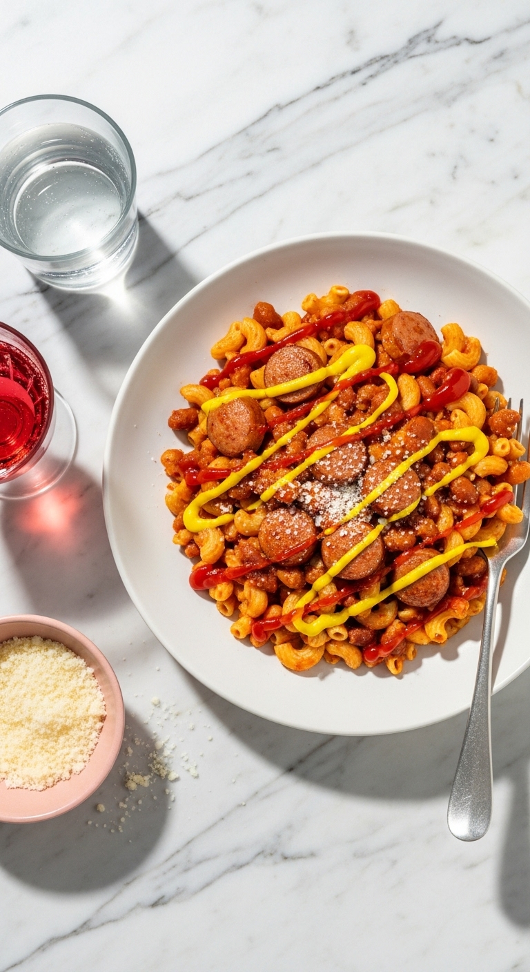 Hot Dog & Beans Pasta