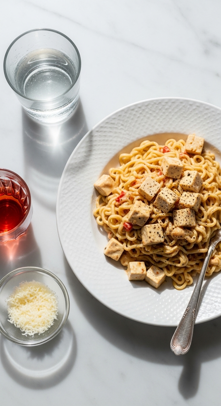Spicy Peanut Tofu Noodles (Pre-cooked tofu)